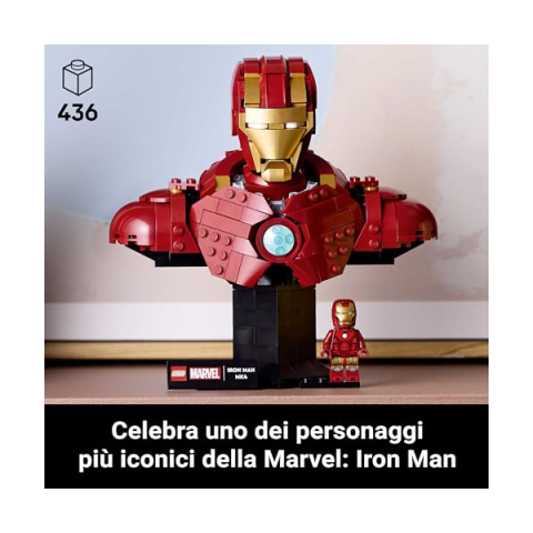 LEGO Marvel Busto Iron Man MK4 76327 - Set Costruzioni Adulti