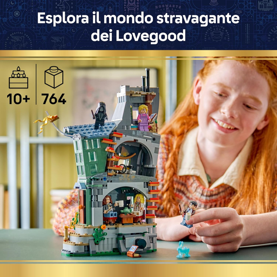 LEGO Harry Potter Casa di Luna Lovegood con Mattoncino Luminoso e 5 Minifigure