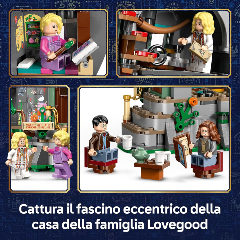 LEGO Harry Potter Casa di Luna Lovegood con Mattoncino Luminoso e 5 Minifigure