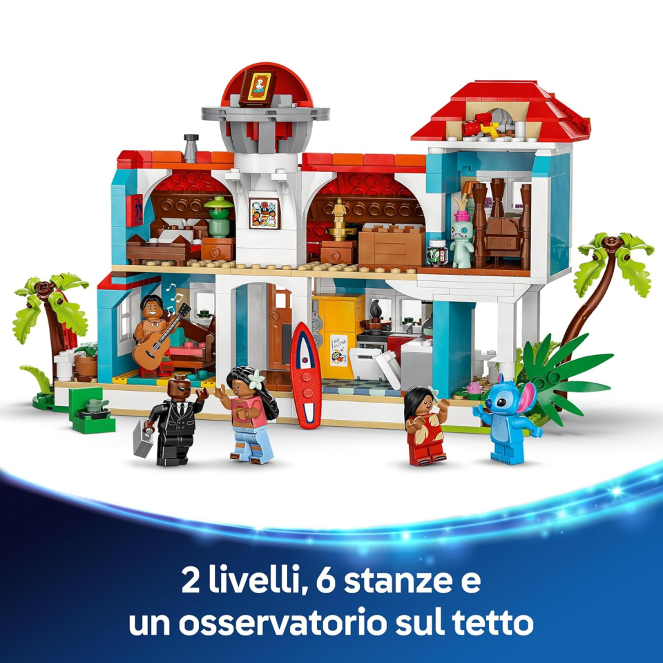 LEGO Disney Casa sulla Spiaggia di Lilo e Stitch con 5 Minifigure