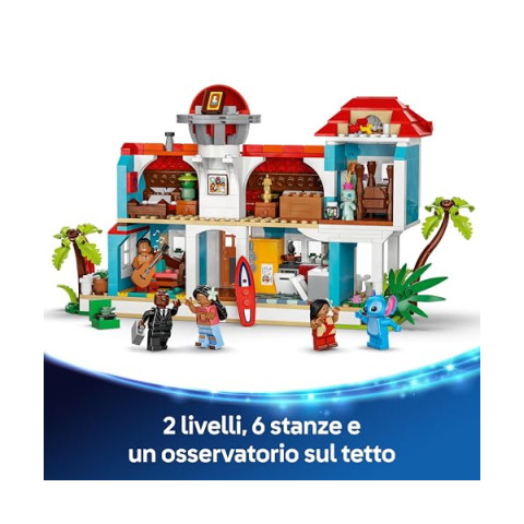 LEGO Disney Casa sulla Spiaggia di Lilo e Stitch con 5 Minifigure
