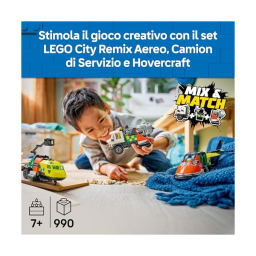 LEGO City 60505 – Set 3 in 1 Aereo, Camion e Hovercraft di Soccorso