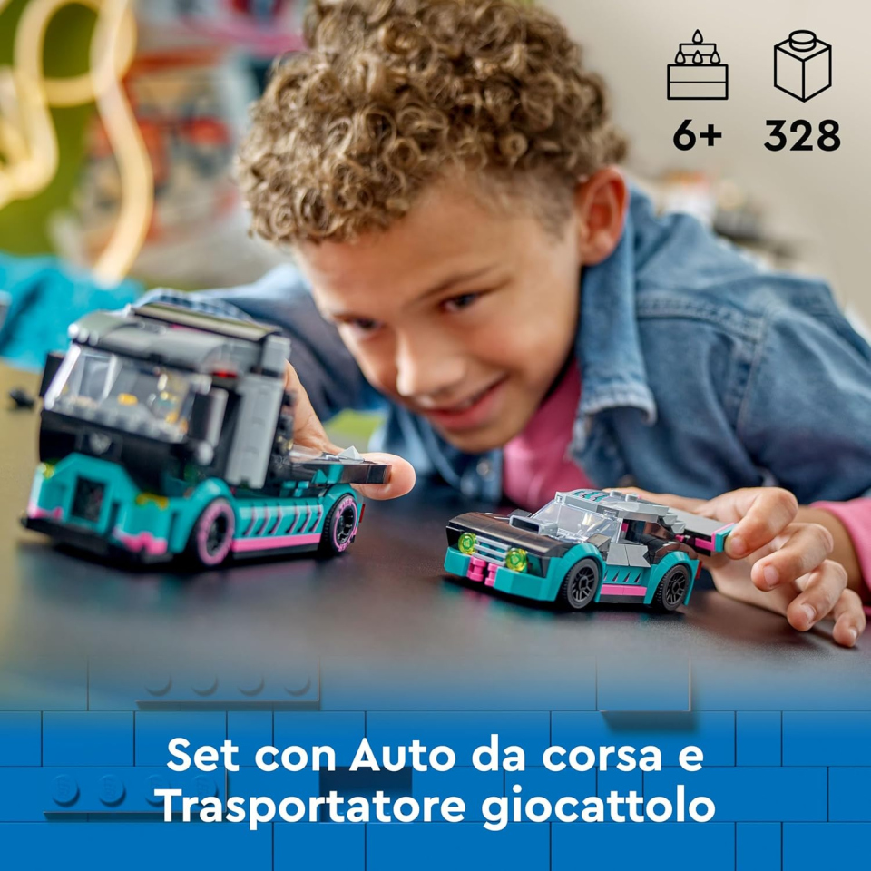 LEGO City Auto da Corsa e Camion Trasportatore 60406