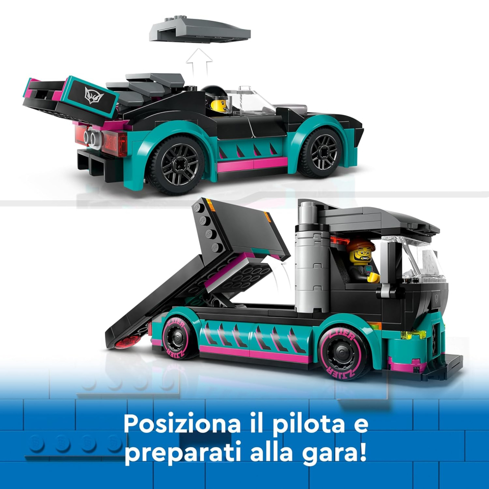 LEGO City Auto da Corsa e Camion Trasportatore 60406