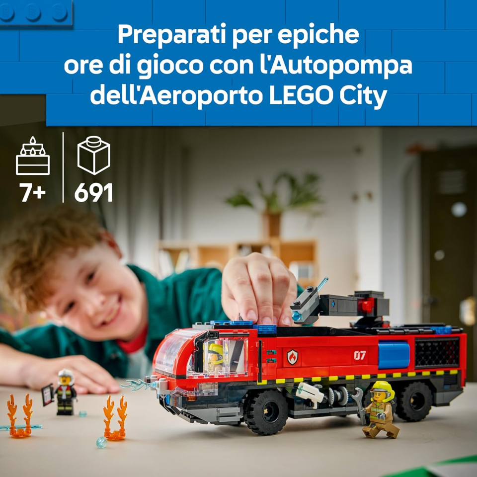 LEGO City Autopompa Aeroporto 60499 – Camion Pompieri Costruzioni