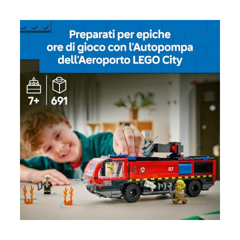 LEGO City Autopompa Aeroporto 60499 – Camion Pompieri Costruzioni