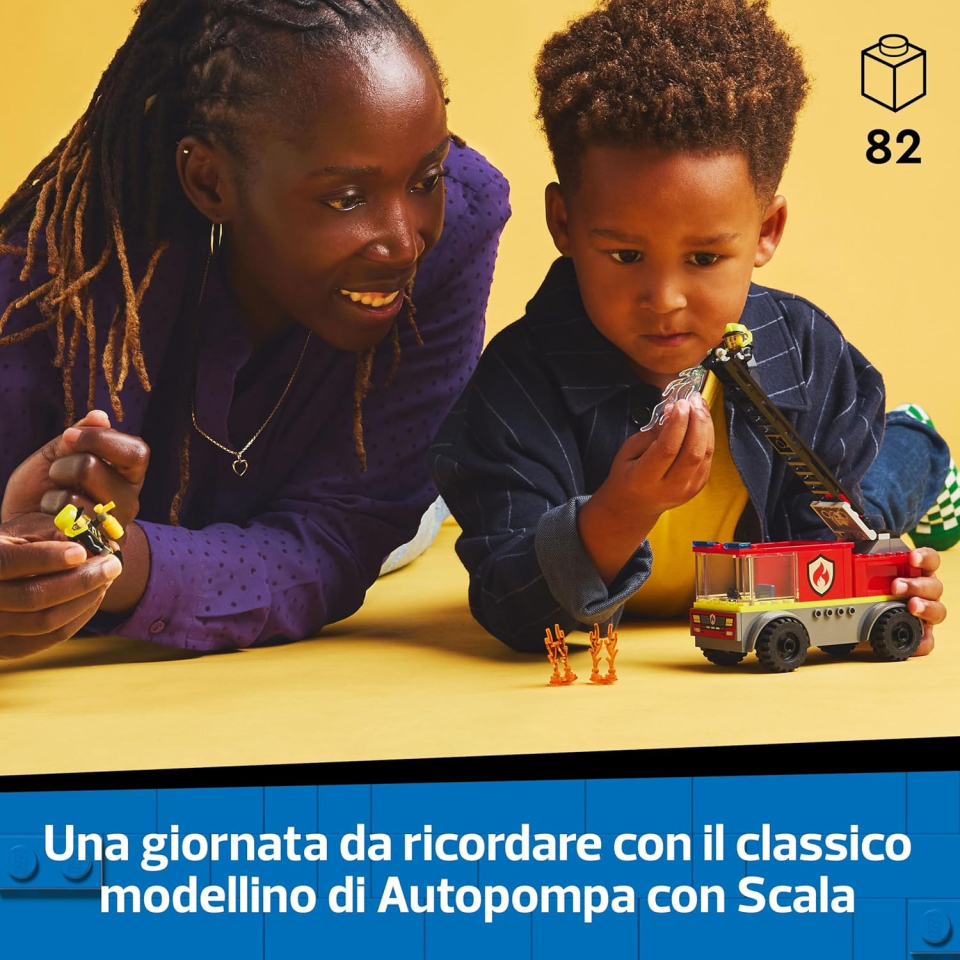 LEGO City Autopompa con Scala 60463 – Camion Pompieri per Bambini 4+