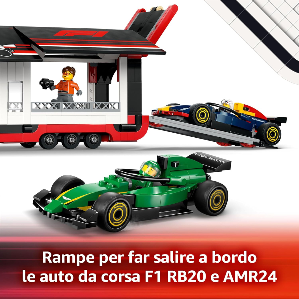 LEGO City Autotrasportatore F1 con Monoposto RB20 e AMR24 (60445)