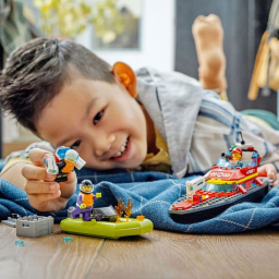 LEGO City Barca Antincendio dei Vigili del Fuoco con Gommone