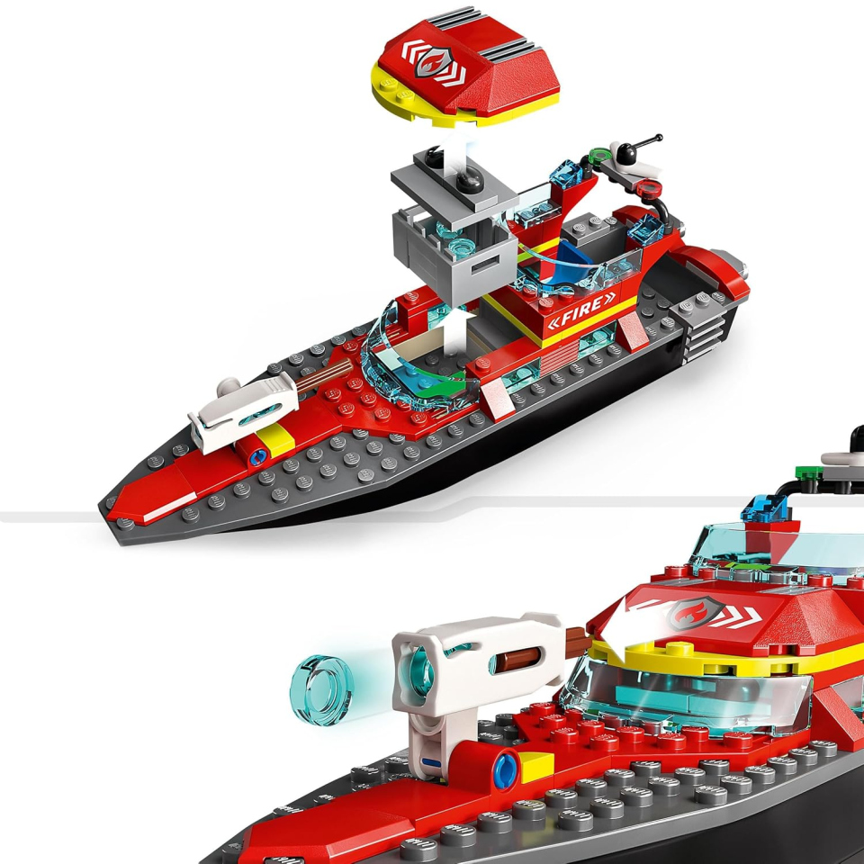 LEGO City Barca Antincendio dei Vigili del Fuoco con Gommone