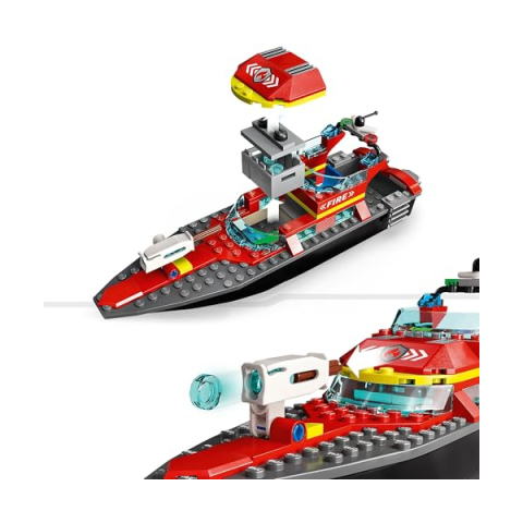 LEGO City Barca Antincendio dei Vigili del Fuoco con Gommone