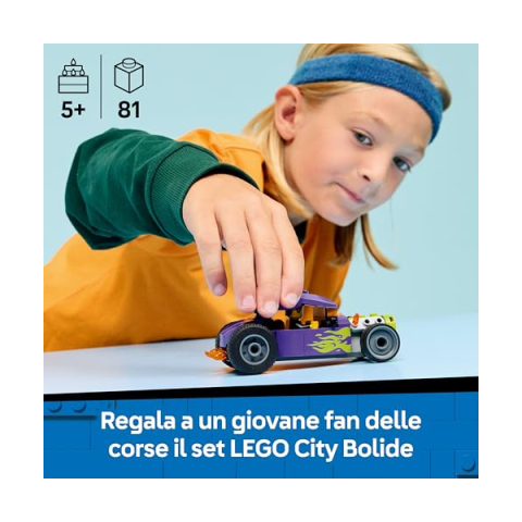 LEGO City Bolide – Set costruzioni auto da corsa con pilota