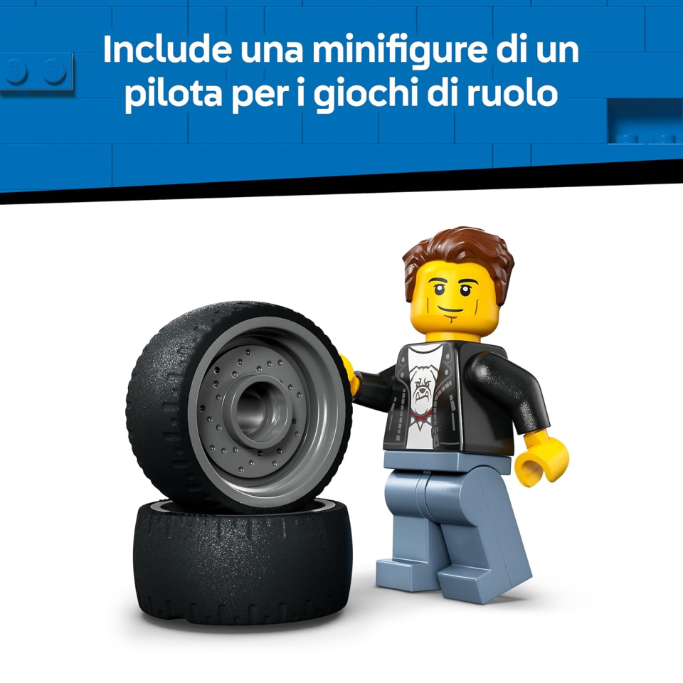LEGO City Bolide – Set costruzioni auto da corsa con pilota