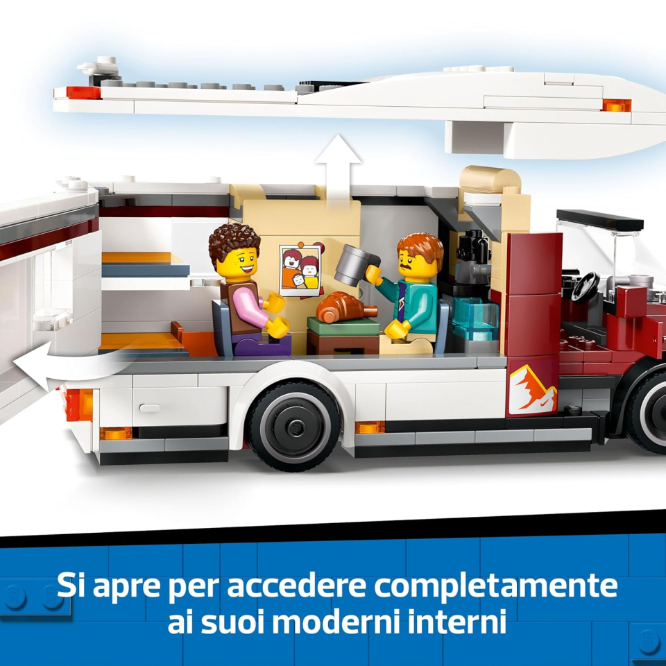 LEGO City Camper Van delle Vacanze – Set da Costruire con 3 Minifigure