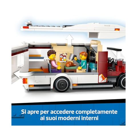 LEGO City Camper Van delle Vacanze – Set da Costruire con 3 Minifigure