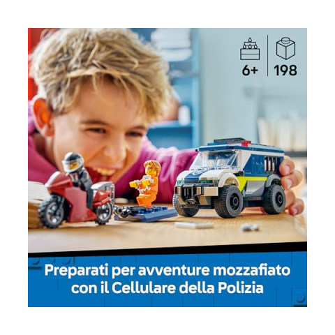 LEGO City Cellulare della Polizia 60479 – Camion con Cella e Moto
