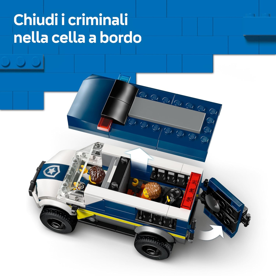 LEGO City Cellulare della Polizia 60479 – Camion con Cella e Moto
