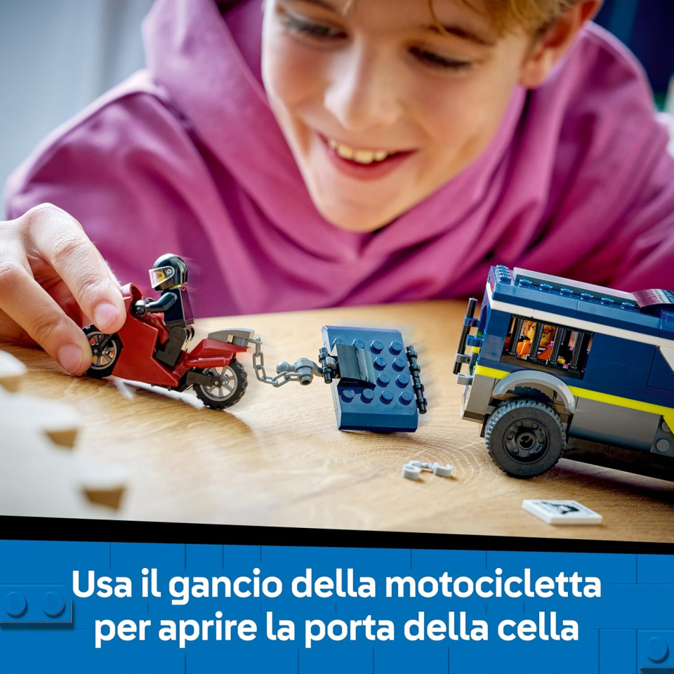 LEGO City Cellulare della Polizia 60479 – Camion con Cella e Moto