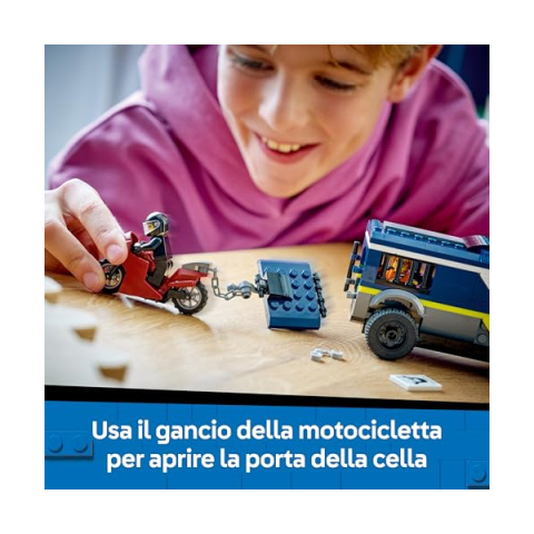 LEGO City Cellulare della Polizia 60479 – Camion con Cella e Moto