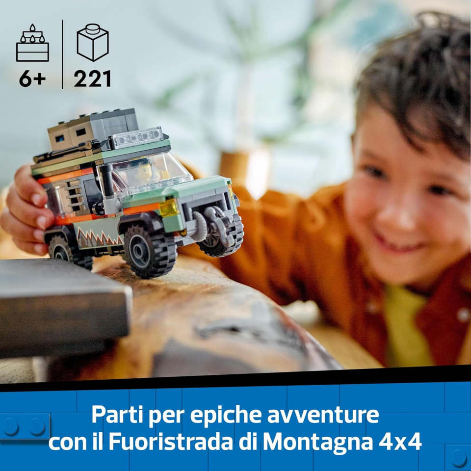 LEGO City Fuoristrada 4x4 di Montagna con Minifigure