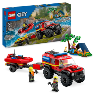LEGO City Fuoristrada Antincendio con Gommone di Salvataggio