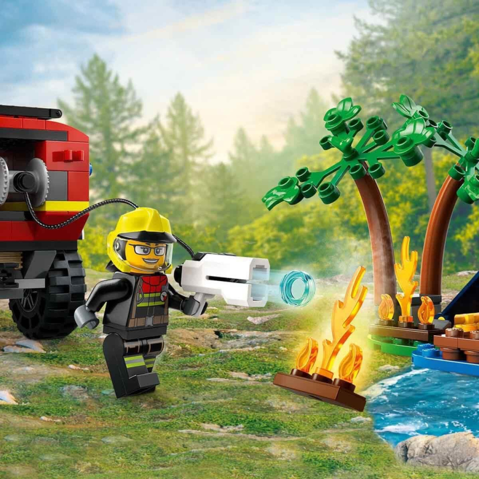 LEGO City Fuoristrada Antincendio con Gommone di Salvataggio
