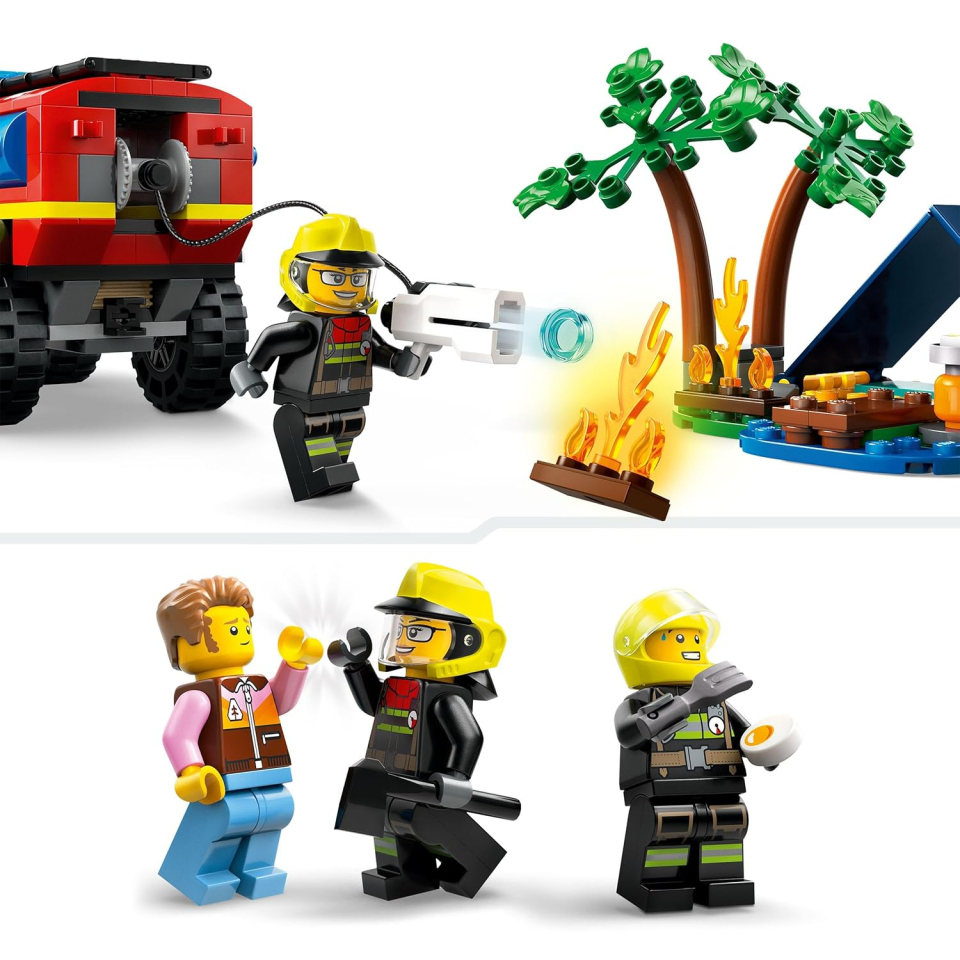 LEGO City Fuoristrada Antincendio con Gommone di Salvataggio