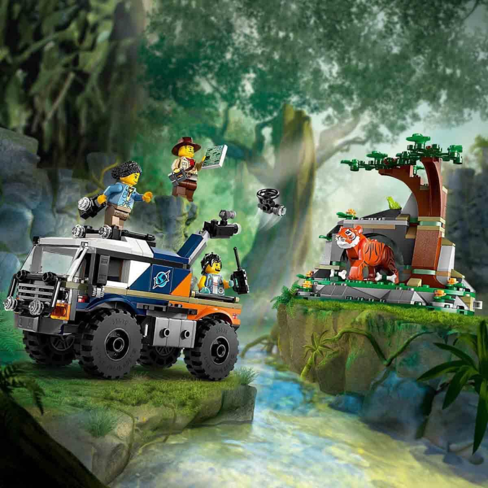 LEGO City Fuoristrada Esploratore della Giungla con Tigre e Grotta