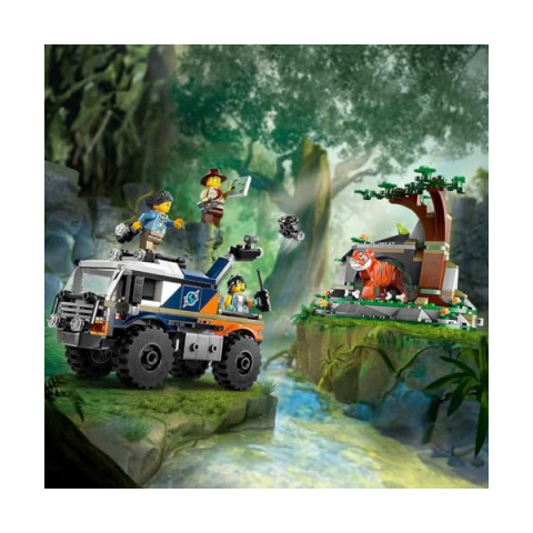LEGO City Fuoristrada Esploratore della Giungla con Tigre e Grotta