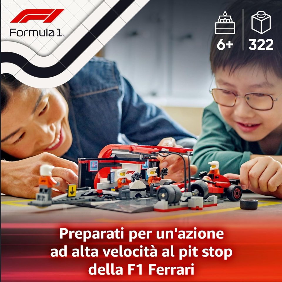 LEGO City Pit Stop Ferrari F1 con Monoposto e Meccanici