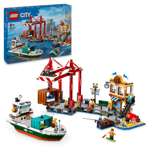 LEGO City Porto e Nave Merci con Gru e 8 Minifigure (60422)
