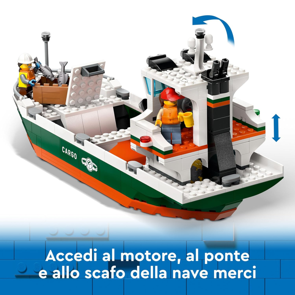 LEGO City Porto e Nave Merci con Gru e 8 Minifigure (60422)
