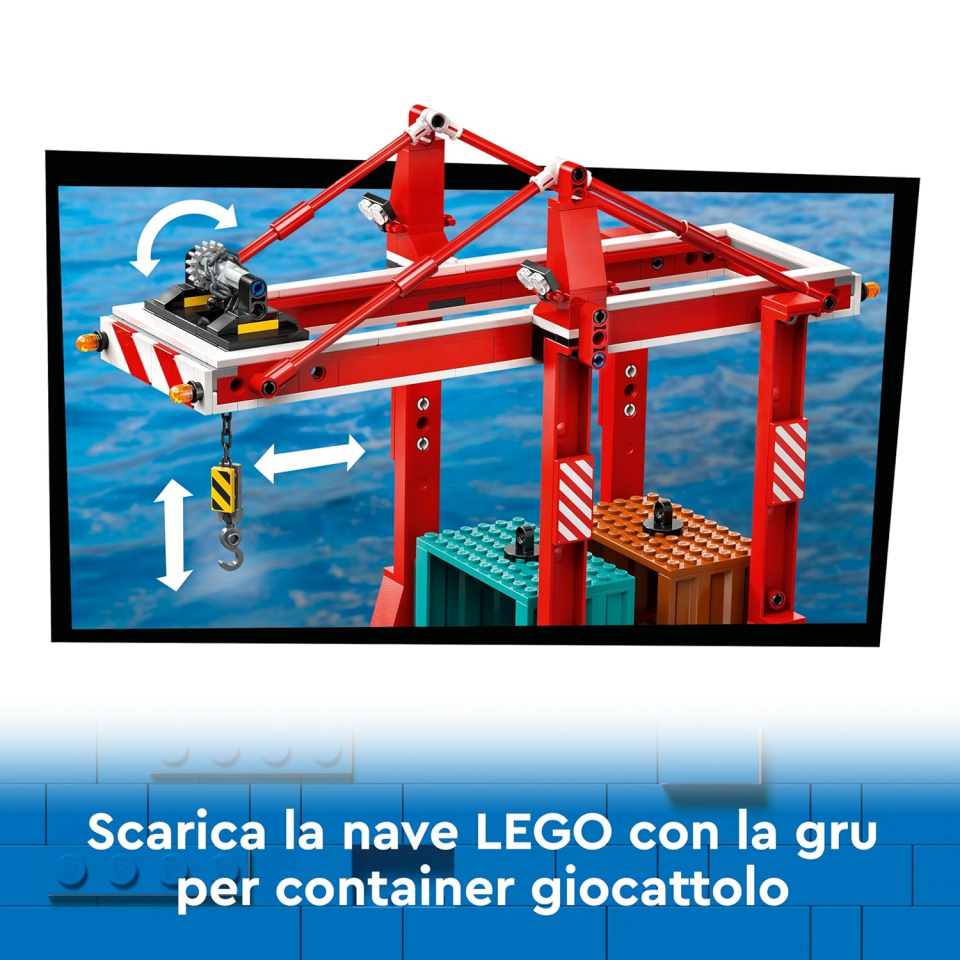 LEGO City Porto e Nave Merci con Gru e 8 Minifigure (60422)