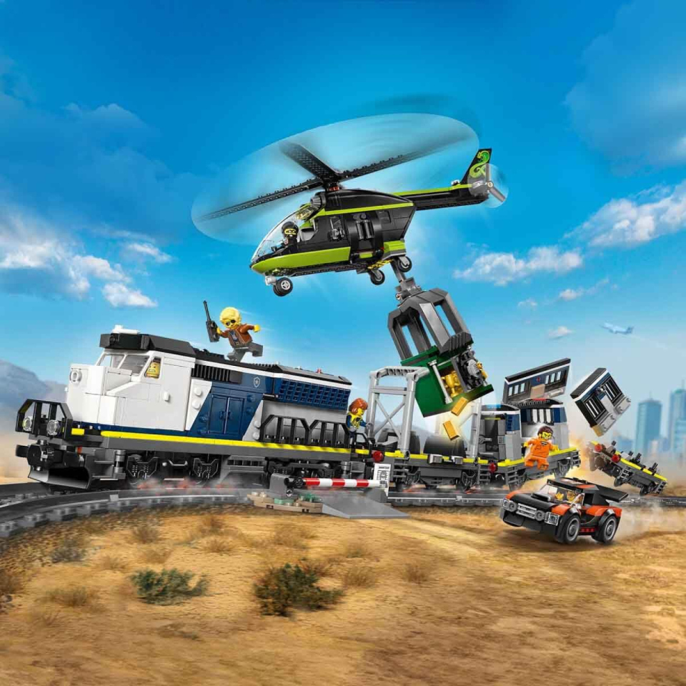 LEGO City Rapina al Treno della Polizia – Set con Treno Telecomandato 60508