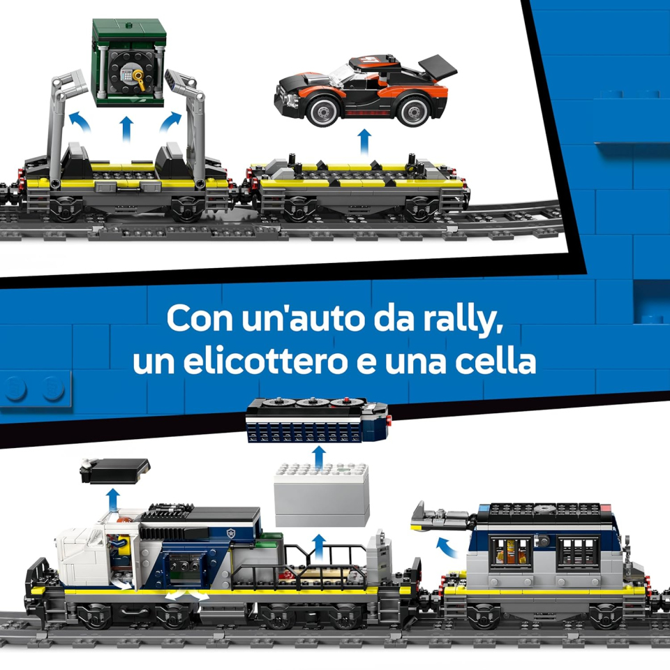 LEGO City Rapina al Treno della Polizia – Set con Treno Telecomandato 60508
