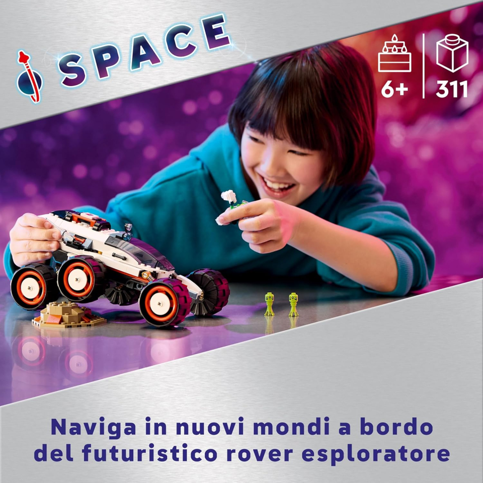 LEGO City Rover Esploratore Spaziale con Alieni e Robot