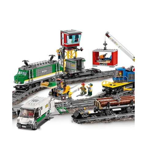 LEGO City Treno Merci Telecomandato con Binari e 6 Minifigure