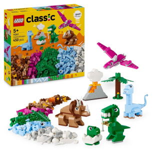 LEGO Classic Dinosauri Creativi – Set Costruzioni con T-Rex e Triceratopo