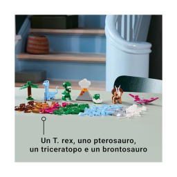 LEGO Classic Dinosauri Creativi – Set Costruzioni con T-Rex e Triceratopo