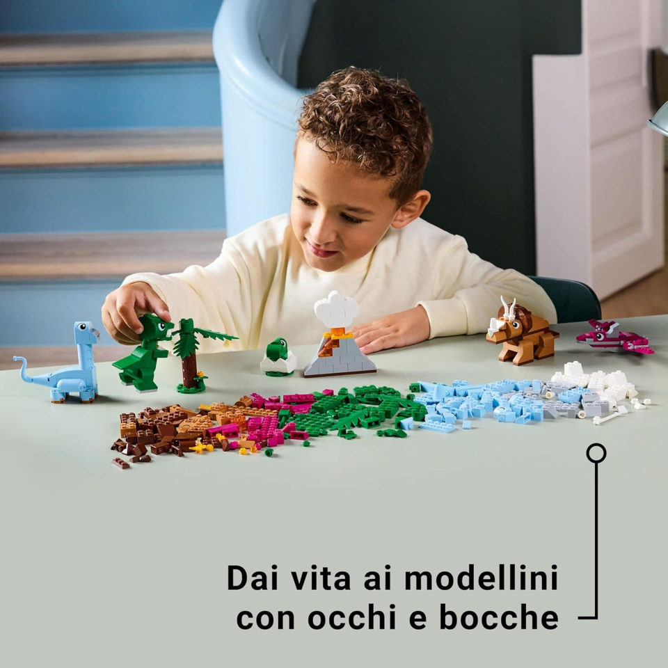 LEGO Classic Dinosauri Creativi – Set Costruzioni con T-Rex e Triceratopo