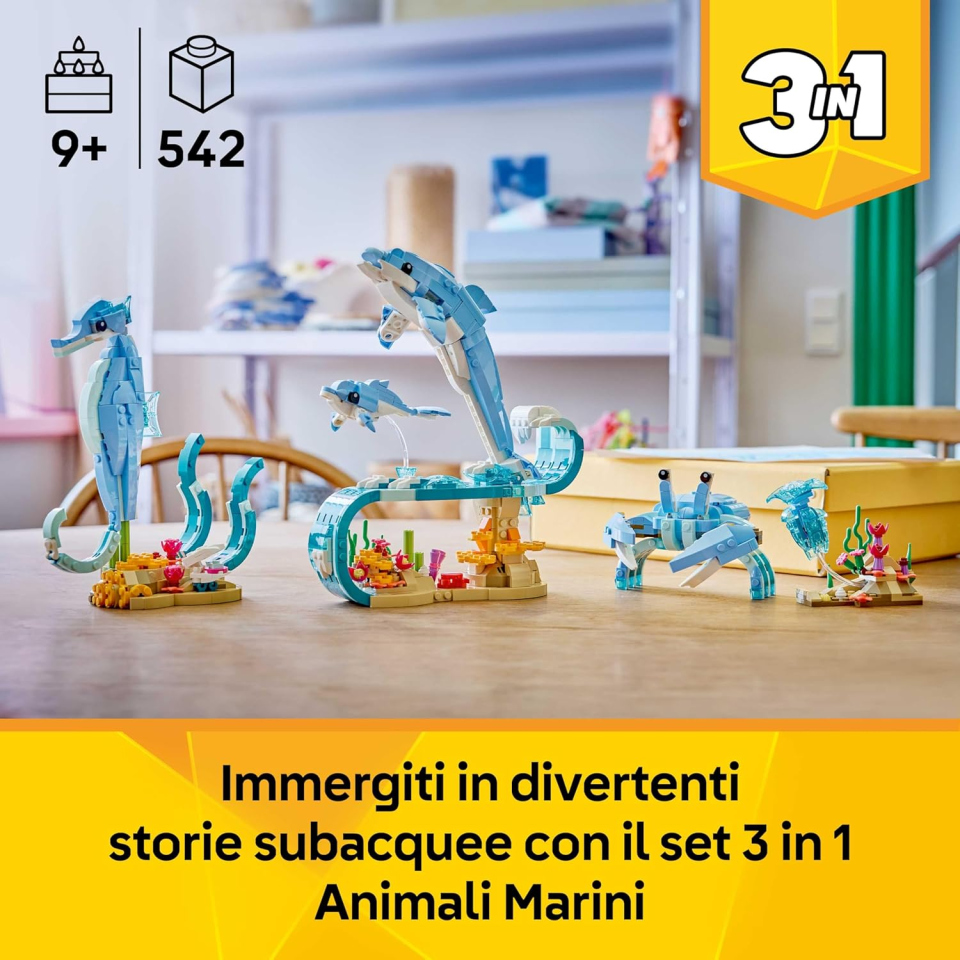 LEGO Creator 3in1 Animali Marini Delfini 31385