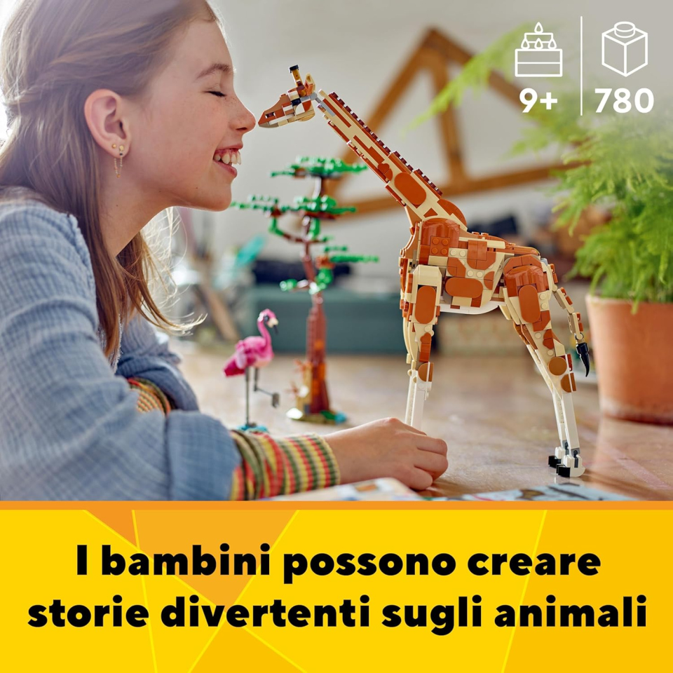 LEGO Creator 3in1 Animali del Safari – Giraffa, Leone e Gazzelle 31150