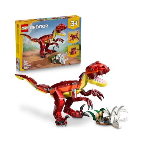 LEGO Creator 3in1 Feroce Dinosauro – Velociraptor, Stegosauro e Pterosauro 31379