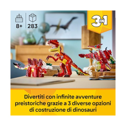 LEGO Creator 3in1 Feroce Dinosauro – Velociraptor, Stegosauro e Pterosauro 31379