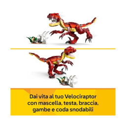 LEGO Creator 3in1 Feroce Dinosauro – Velociraptor, Stegosauro e Pterosauro 31379