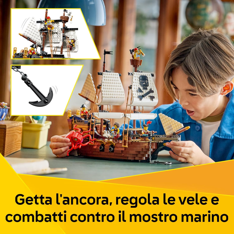 LEGO Creator Iconica Nave Pirata 3-in-1 da 1.074 pezzi