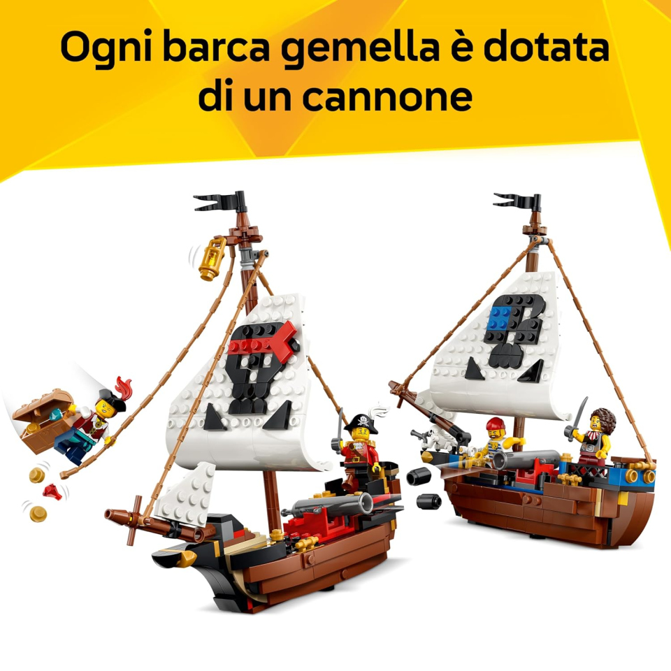 LEGO Creator Iconica Nave Pirata 3-in-1 da 1.074 pezzi