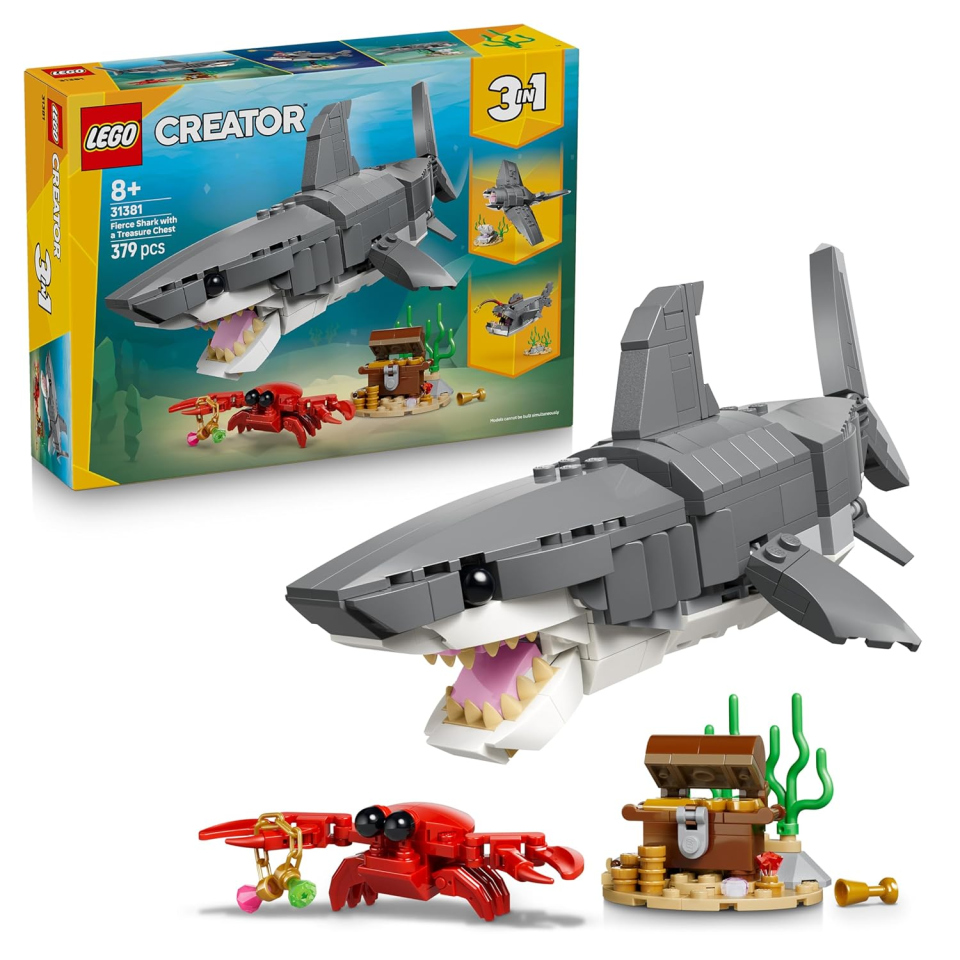 LEGO Creator 3in1 Squalo con Scrigno del Tesoro 31381