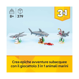 LEGO Creator 3in1 Squalo con Scrigno del Tesoro 31381