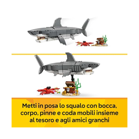 LEGO Creator 3in1 Squalo con Scrigno del Tesoro 31381